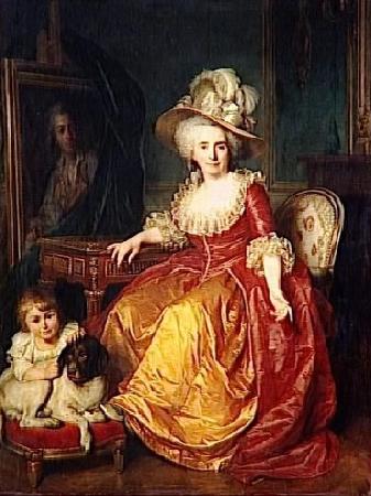 Antoine Vestier Portrait of Madame Vestier and her son oil painting picture